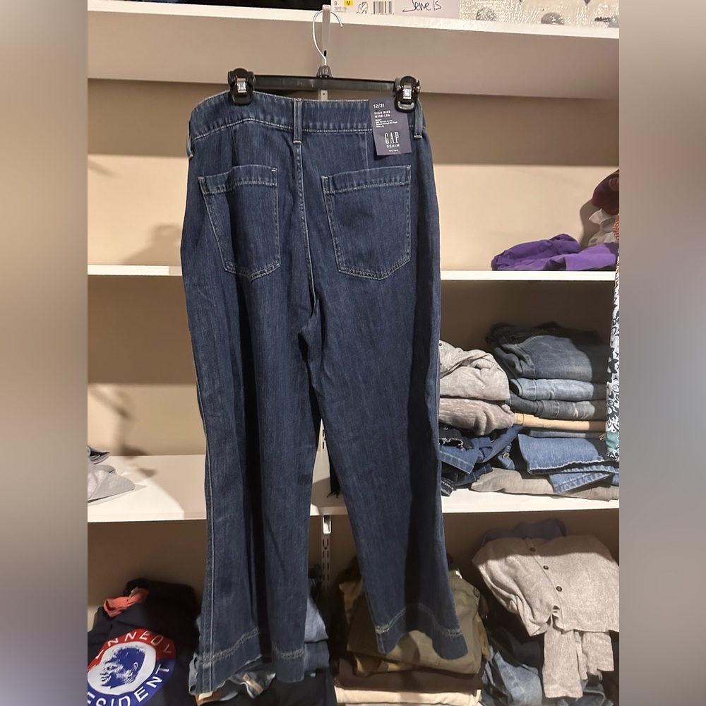 Gap wide leg jeans, size 12 though they are a small 12